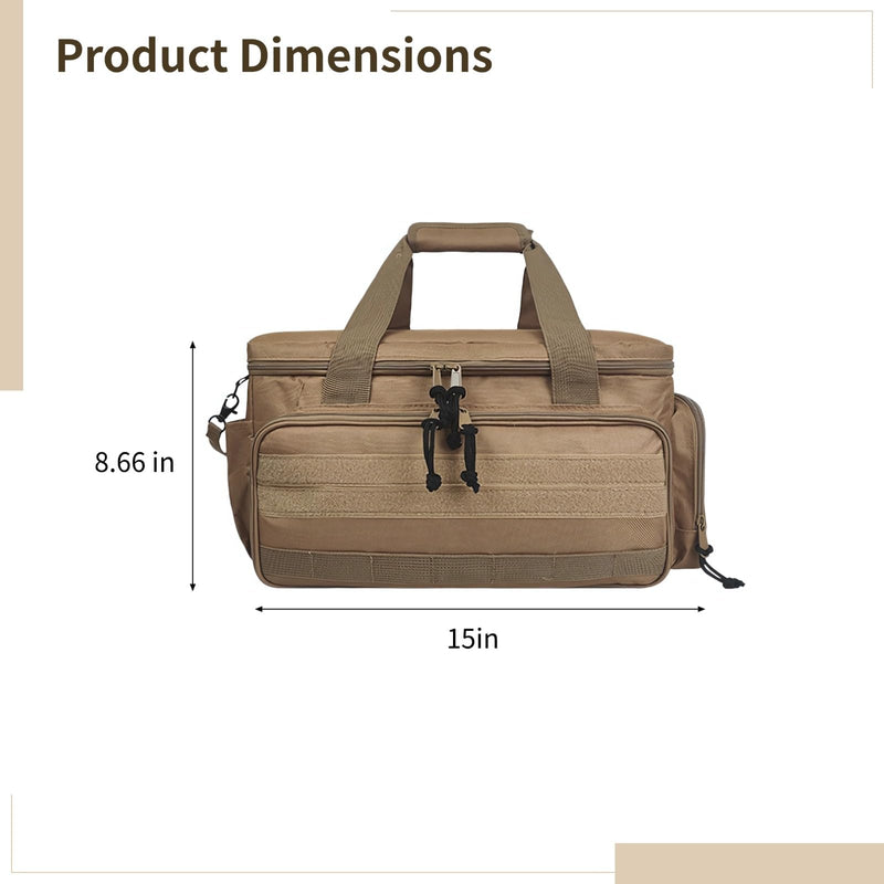 Multifunctional Tool Bag, Small Tactical Tool Bag, Electrician Gear Organizer for Men, Heavy Duty Nylon Work Pouch with Diverse Compartments, Portable Storage for Small Power Tools, Hand Tools, Brown