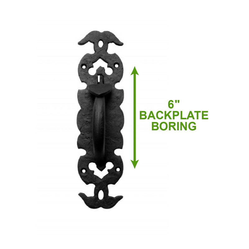 Renovators Supply Manufacturing Gate Latch Lock 6 in. Black Wrought Thumb Latch for Cabinet Doors and Gateswith Mounting Hardware