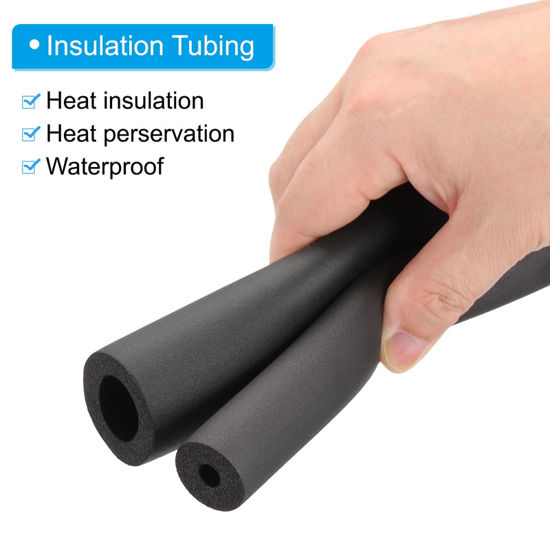 PATIKIL 1/2"x1-1/4"x5.91Ft Pipe Insulation Foam Tube 0.35" T Black 5Pcs 6Ft x 1/2" x 1-1/4"