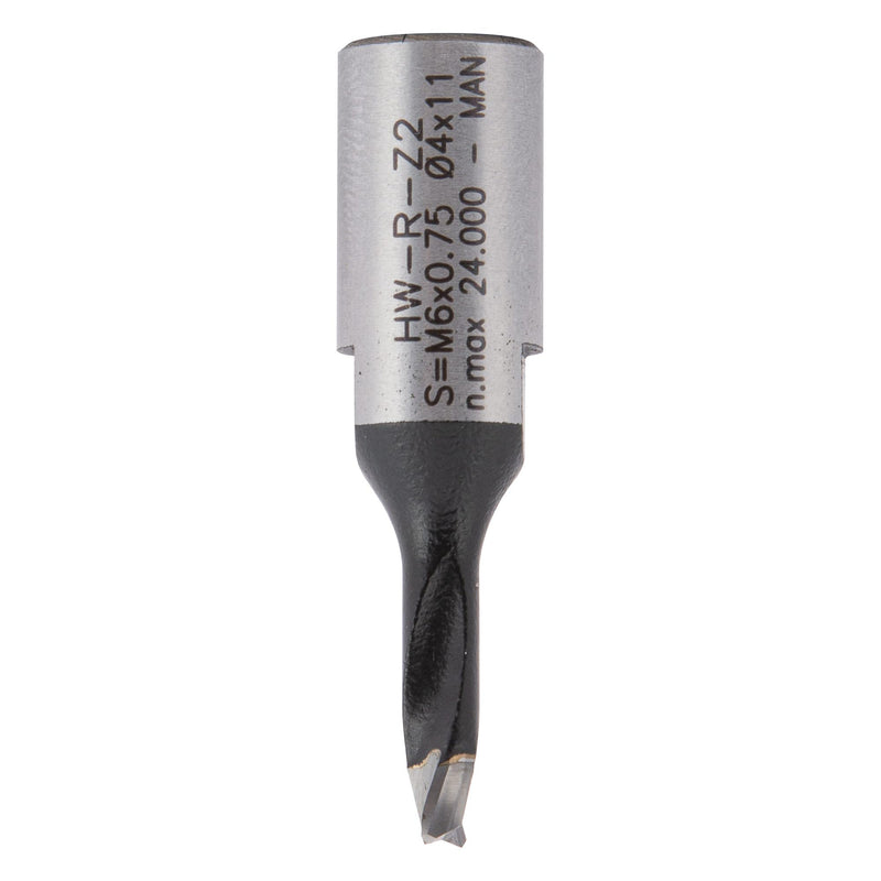 Trend Domino Router Bit, 4mm Diameter, Double Spiral Up-Cut, Carbide Tipped, Compatible with Festool Domino DF500, DOM/04