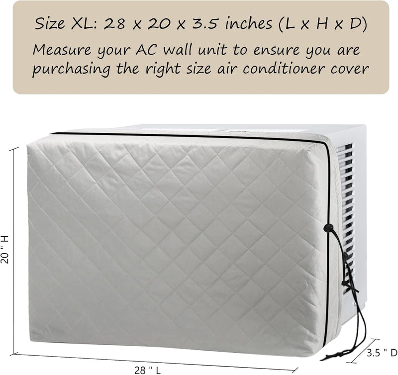 Indoor Air Conditioner Cover, Window AC Cover for Inside, 28"Lx20"Hx3.5"D Grey 28"×20"×3.5"