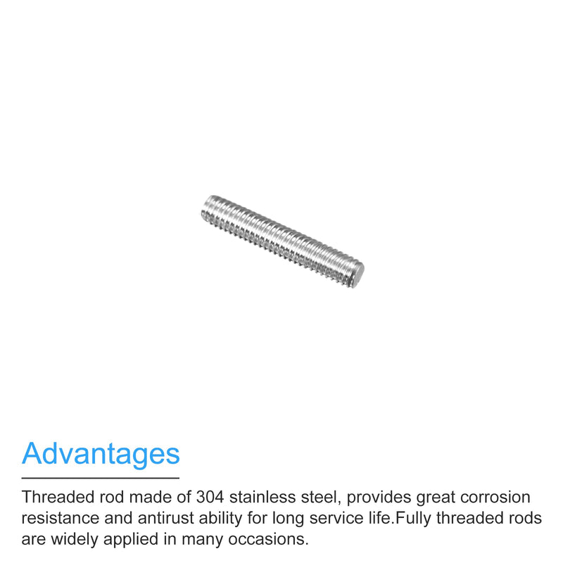 MECCANIXITY Fully Threaded Rod M4 x 20mm 0.7mm Thread Pitch 304 Stainless Steel Right Hand Threaded Rods Bar Studs 15 Pack