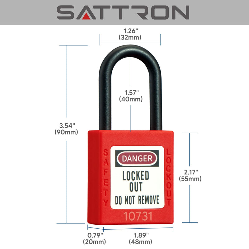 Safety Lockout Padlock Sets, OSHA Compliant 5 Red Lockout Tagout Locks, Keyed Differently Loto Locks (2 Keys Per Lock) for Lock Out Tag Out Stations 5 pack red nylon padlocks