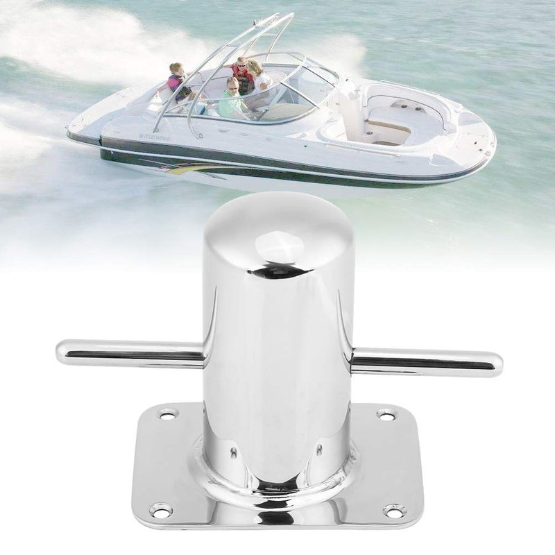 Stainless Steel Marine Boat Bollard - 316 Marine Grade Heavy Duty Mooring Cleat, 120mm x 90mm, Mirror Polished, No Drilling Required for Easy Installation