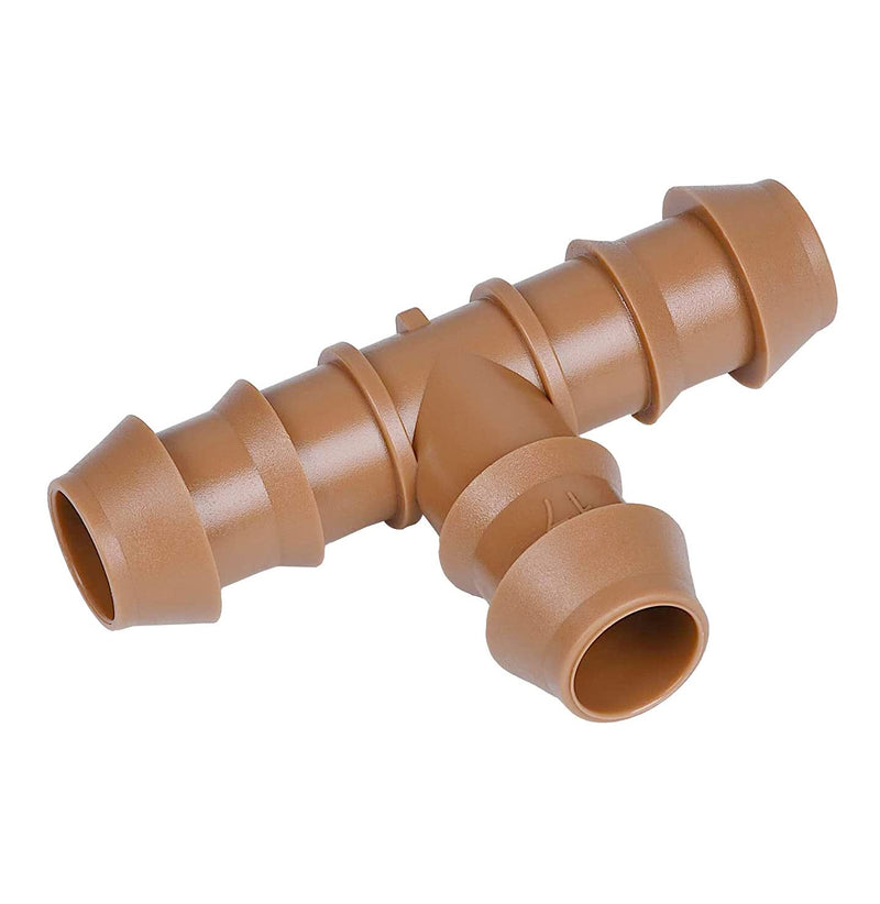 20-Pack Drip Irrigation Barbed Tee Fittings, Fits of 1/2”, 17mm .600” ID Drip Tubing 20P-TEES