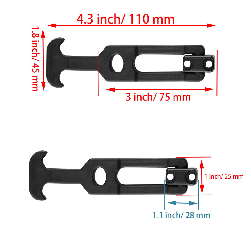 4.4'' Rubber Flexible T-Handle Draw Latches, Black Rubber Hood Machine Draw Latches for Tool Box, Boat, Cooler, Golf Cart, Machine Equipment, 4pcs 4.4''/4pcs