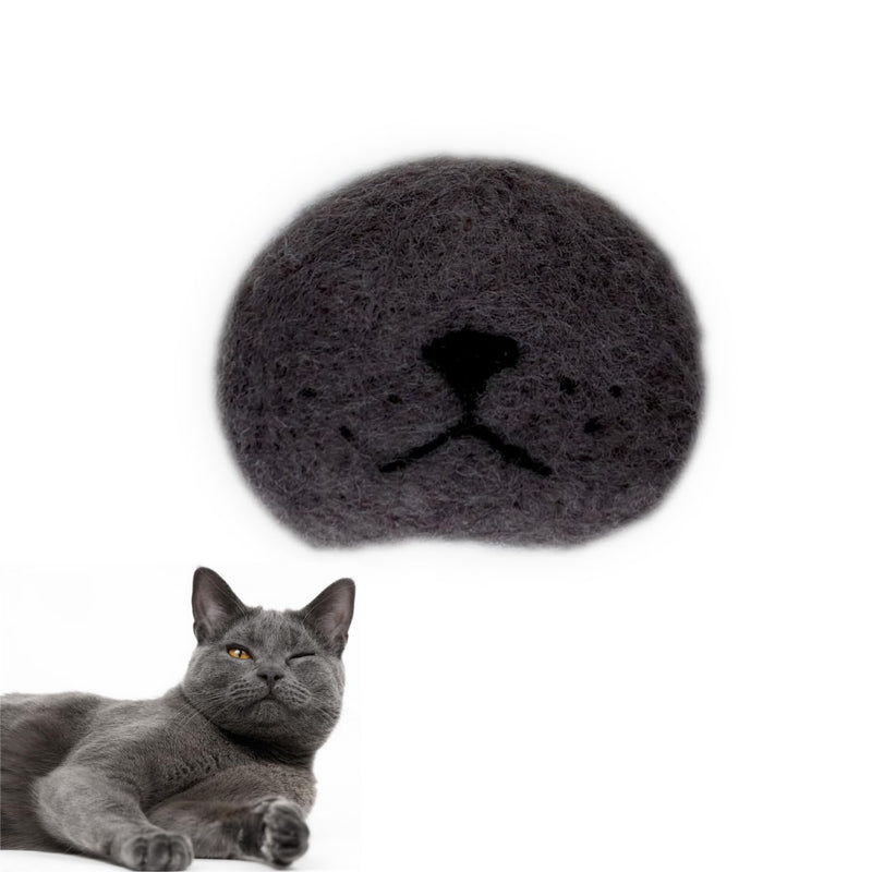 Cat Whiskers Collection,Cat Memorial Fridge Magnet,Handmade Wool Cat's Nose Shape Pet Beard Holder,Collector for cat Whiskers All Gray