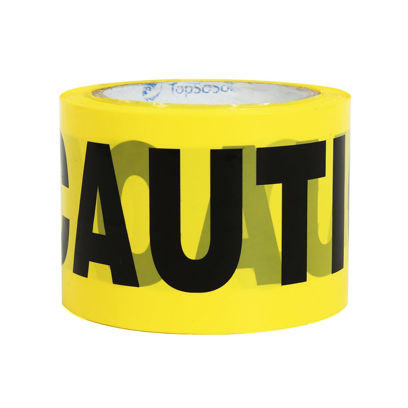 TopSoon Non-Adhesive Yellow Caution Tape 3-Inch by 300-Feet Roll Highly Visible Barricade Tape Weatherproof Safety Barrier Tape Caution Tape, 300 Feet
