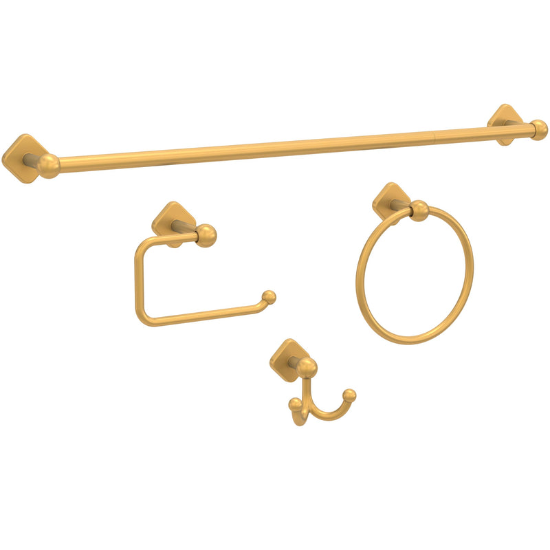Franklin Brass Gainesville (1-Pack) 18'' Towel Rack w/ 6" Extender for Bathroom Satin Gold Towel Bar for Bathroom Wall Mounted Towel Holder Rod GNV26-SG