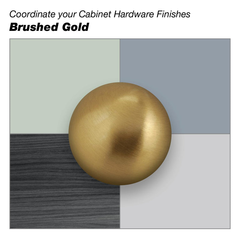 Richelieu Hardware 7979256165 Key Collection 10 1/8-inch (256 mm) Center-to-Center Brushed Gold Modern Cabinet and Drawer Finger Pull Handle for Kitchen, Bathroom, and Furniture 256 mm