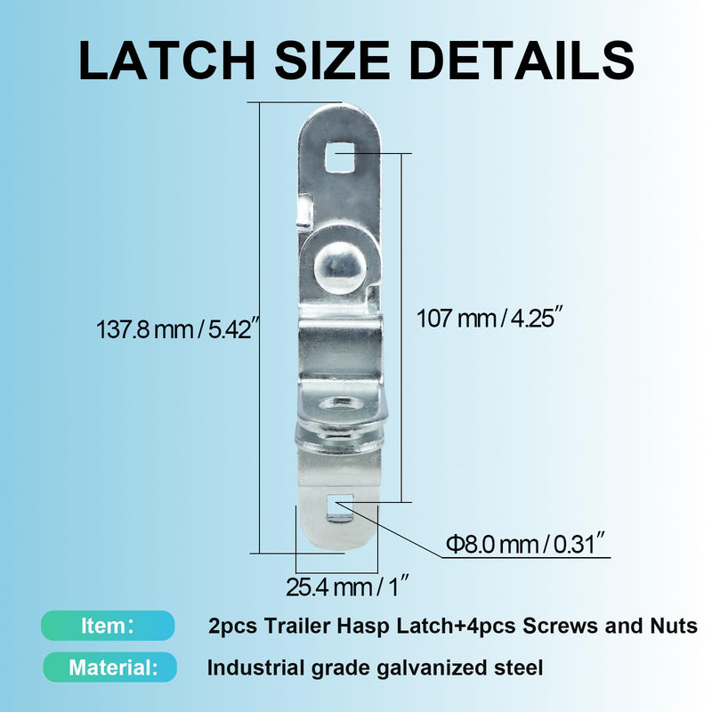 Heavy Duty Cargo Trailer Door Latch 2 Pack- Secure Trailer Lock Latch with Hasp - Durable Enclosed Trailer Latch for Cargo Doors (Comes with Anti-Theft Screws and Anti-Loose Nuts)