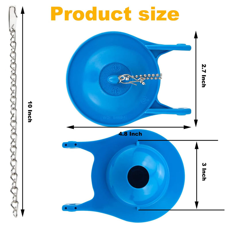 Gerber Toilet Flapper Replacement, 2 Pack 3 inch for Gerber 99-788 with 2 Toilet Handle Chains Lecyco Rubber Water Saving, Easy to Install Blue x 2