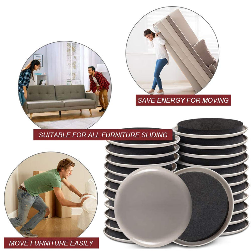 Yelanon Furniture Sliders, 20pcs-3 1/2” Furniture Sliders for Carpet, Furniture Pads Hardwoods Floors, Heavy Duty Furniture Movers Sliders, Reusable Moving Pads, Floor Protectors for Carpet 20pcs 3.5" Beige