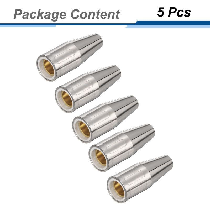 HARFINGTON 5pcs Mig Welding Gun Nozzle 0.4" Orifice KP3075-1-38F Gas Welding Gun Nozzle Copper Nickel Plating Welding Gun Accessory for PRO 100L/175L MIG Gun