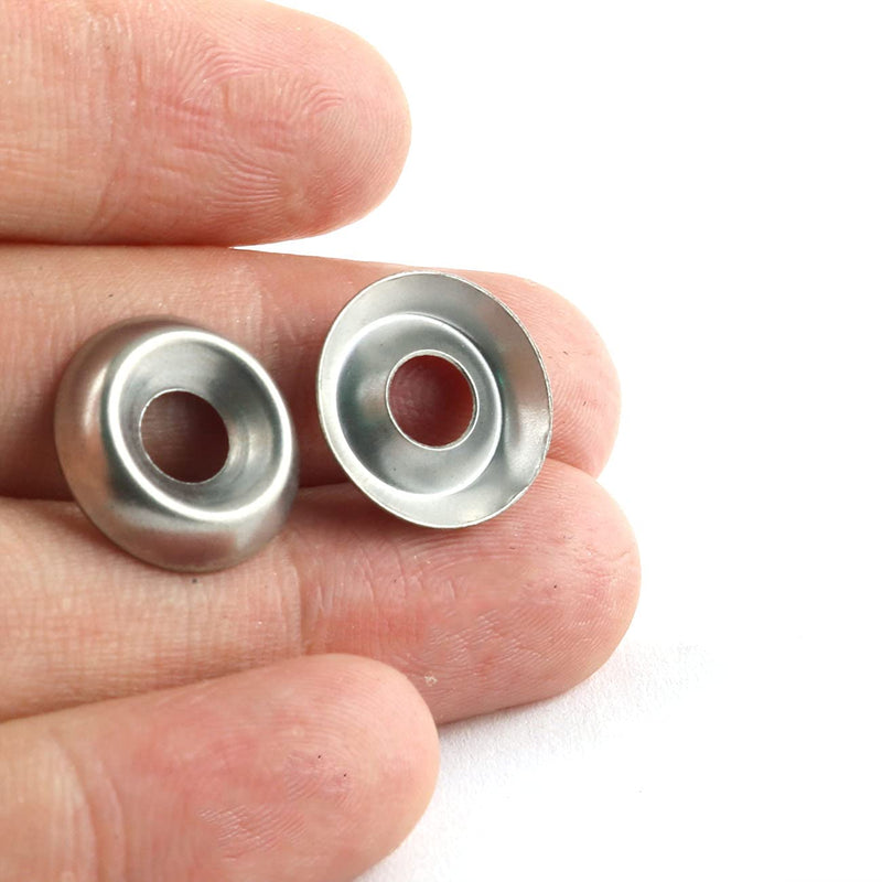 RLECS #8 Countersunk Washer 100PCS #8 304 Stainless Steel Countersunk Finish Cup Gasket Fasteners