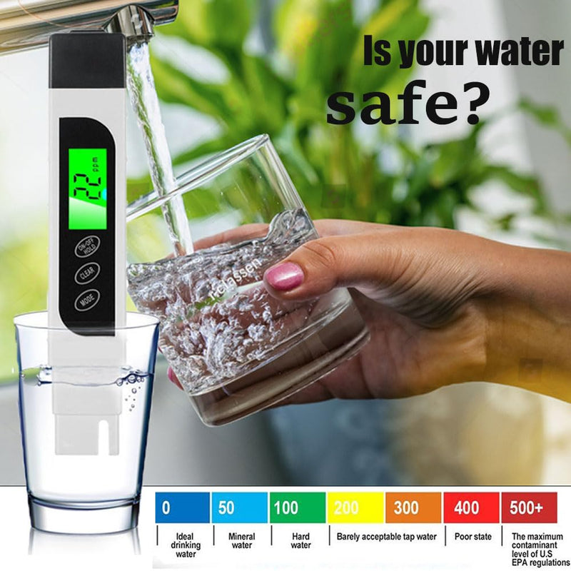TDS Meter, 3 in 1 TDS, EC & Temperature Meter, Accurate Reliable PPM Meter, Digital Water Testing Kits for Drinking Water Quality White