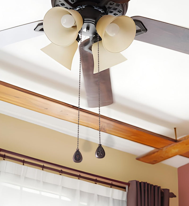 SmoTecQ Ceiling Fan Pull Chain Extenders 2 Pack, Decorative Waterdrop Look (Retro) Retro
