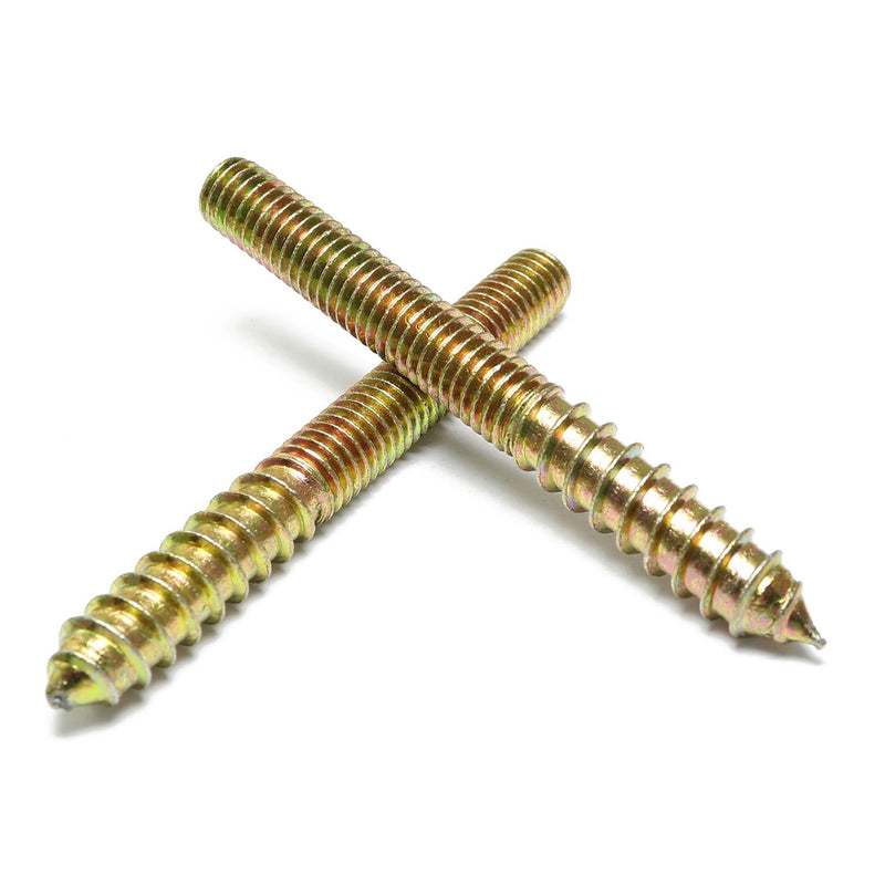 8pcs Self-Tapping Screw Hanger Bolts 3/8"-16 x 3-1/2" Hanger Bolts Double Headed Bolts for Furniture Wood Joint