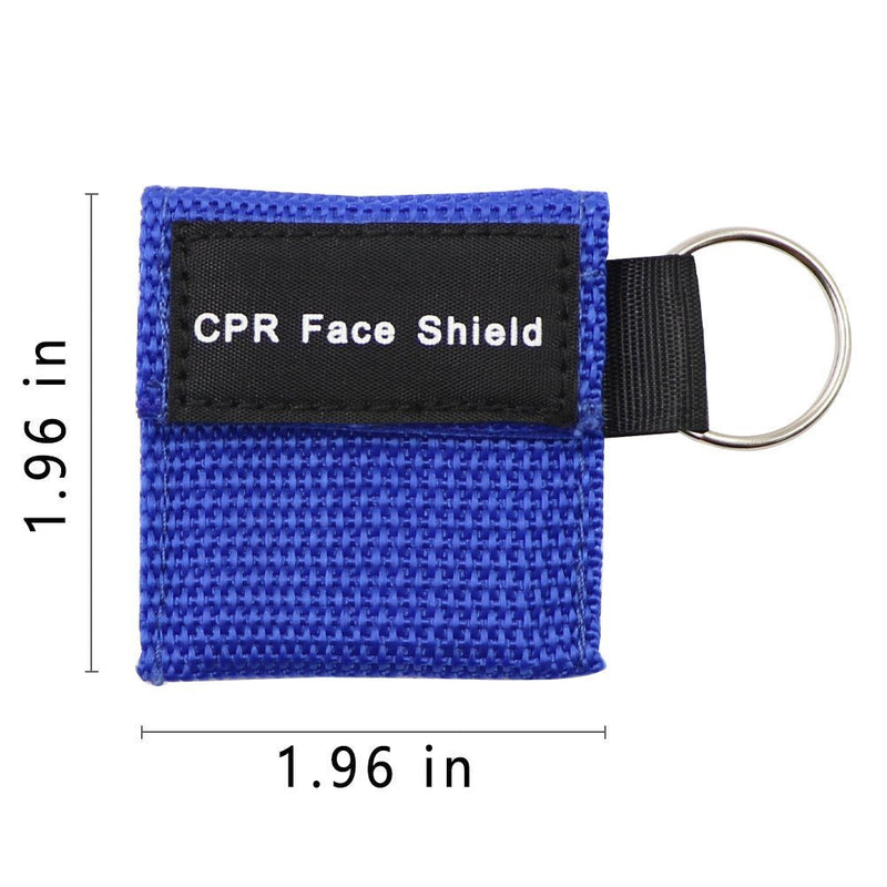 5pcs CPR Face Shield Mask Keychain Ring Emergency Kit CPR Face Shields for First Aid or CPR Training (Blue-5) Blue-5