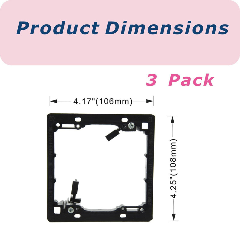 ANONION 3 Pack 2-Gang Multipurpose Drywall Wall Plate Low Voltage Mounting Bracket Device Black 2 Gang (3 Pack) 2 Gang (3 Pack)