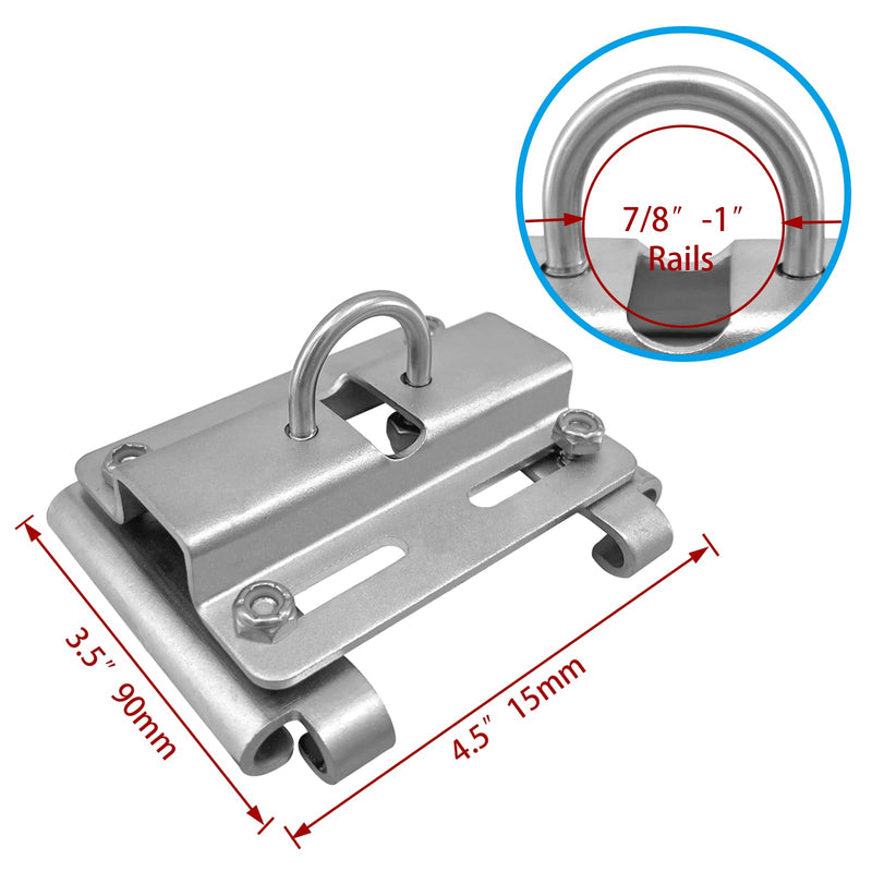 ISURE MARINE Stainless Steel Vertical Stanchion Rail Mount Anchor Bracket/Holder Rail Mount Fluke Anchor Bracket Rugged Durable High Hardness (Fits 7/8" to 1" Rails) for Boats Yachts Ships