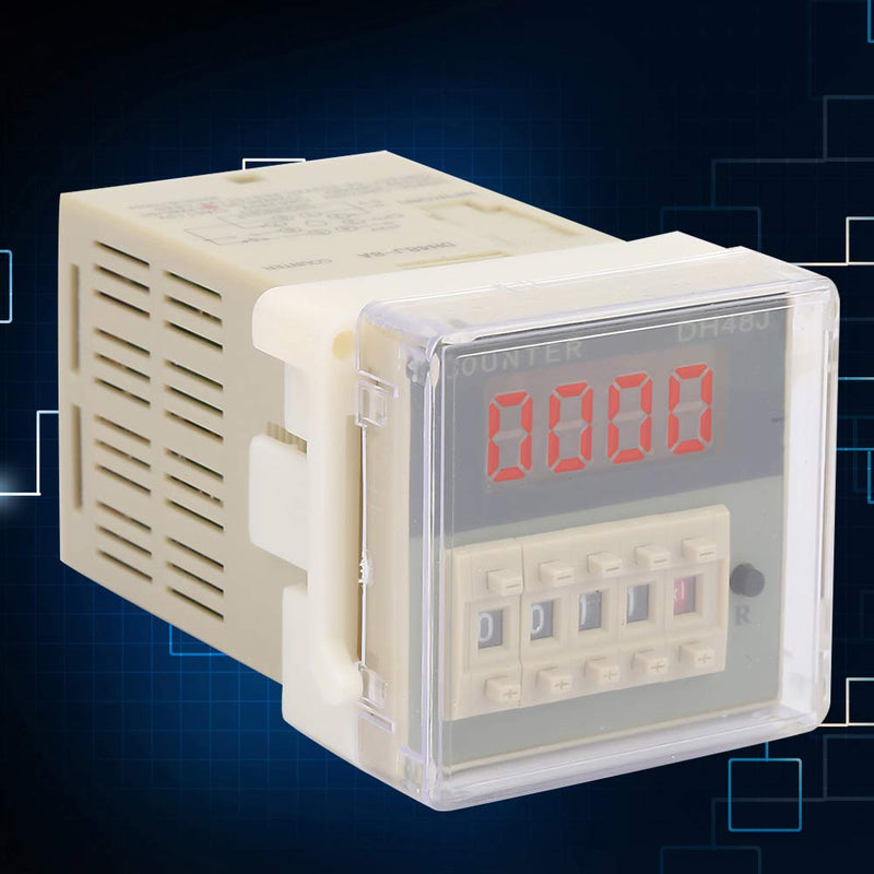 Digital Counter, Digital Display Counter Time Relay Controller 0-999900 Electronic 8 Pins Counter Relay Reset Sensor Sensing Count for Remote Control Automatic Control System(12V AC/DC)