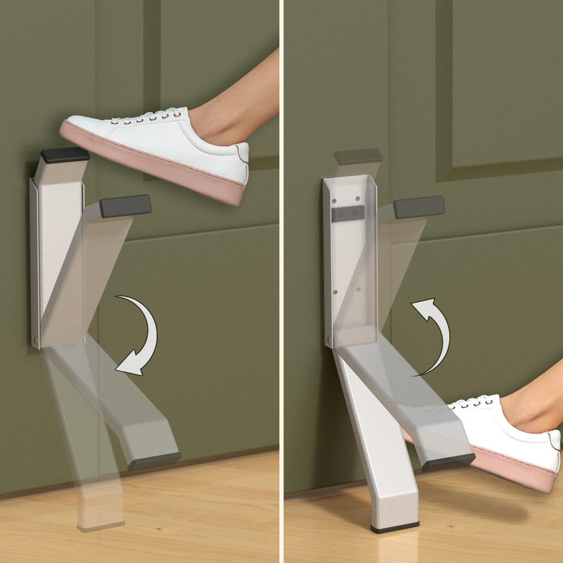 Door Stop, No Drilling Door Stoppers to Keep Door Open, Easy Pedal Kick Down Door Holder, Bottom of Door (White x 1 Pack) White x 1 Pack