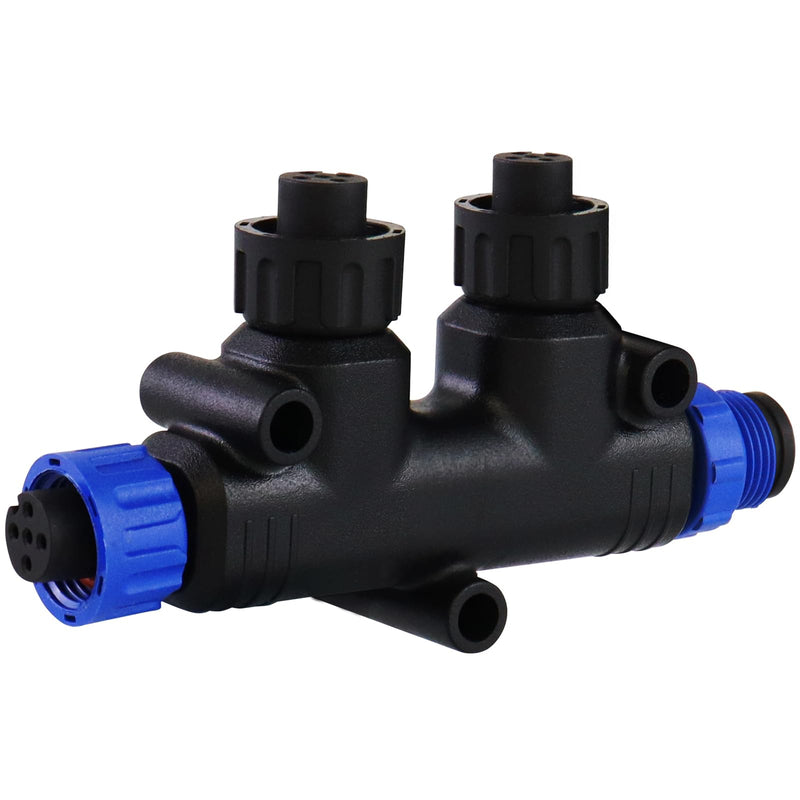 NMEA 2000 T-Connector Compatible with Garmin Lowrance Simrad B&G & Navico Networks,NMEA 2000 (N2k) (Tee) T-Connector 2-Port