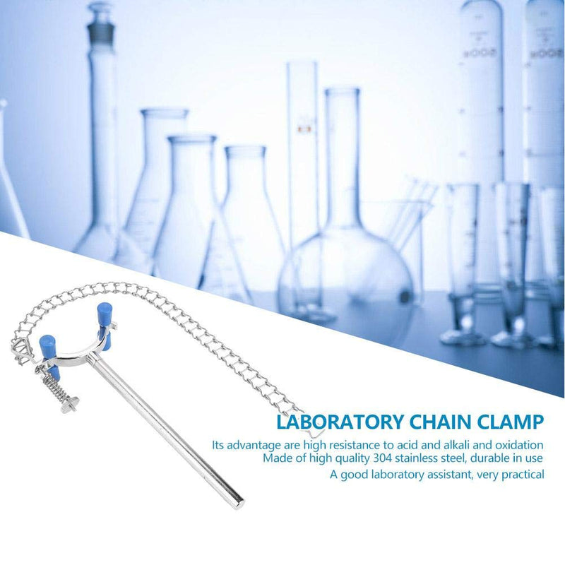 Lab Chain Clamp, Akozon Stainless Steel Laboratory Beaker Chain Clamp Clip for 80-150mm Dia Beaker Container or Flask Chemical Equipment