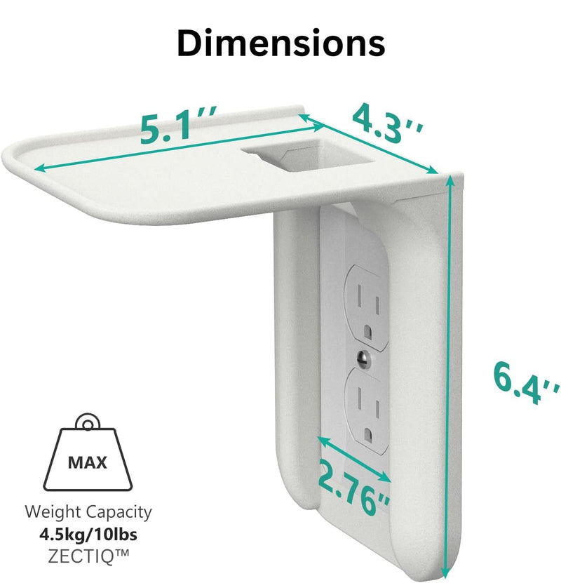 Wall Outlet Shelf Mount – Space-Saving Bathroom Organizer for Alexa, Toothbrushes and Power Tools. Supports upto10lbs, Renter-Friendly, Perfect for Bathroom Essentials & Home Décor.