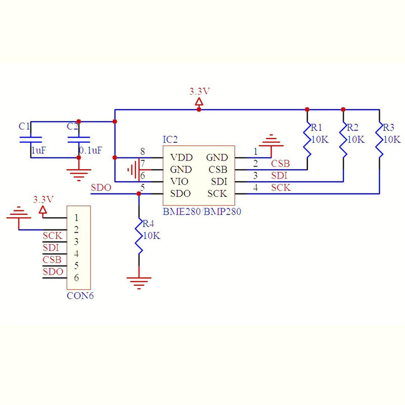5-Piece BMP280 BMP280-3.3 High Precision Digital Atmospheric Barometric Pressure Atmospheric Pressure Sensor Replace BMP180/BMP186 3.3V