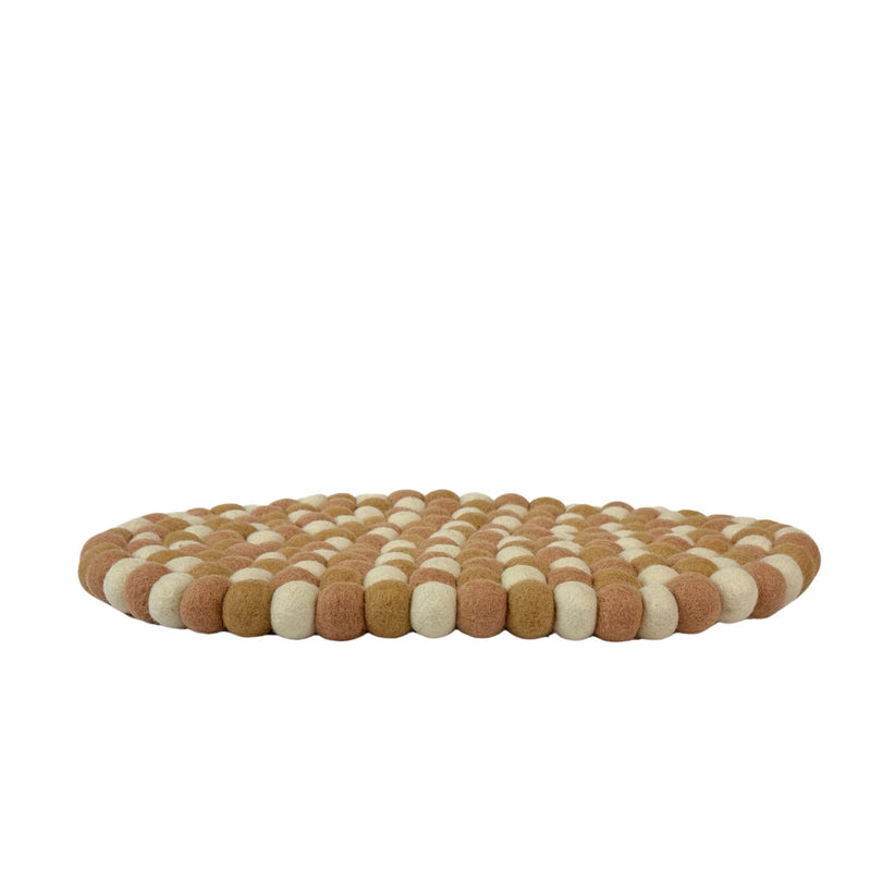 Global Crafts GLG50071XL_GWH - Handmade Felt Wool Trivet - Rectangle Table Mat, Multicolor Yellow, White