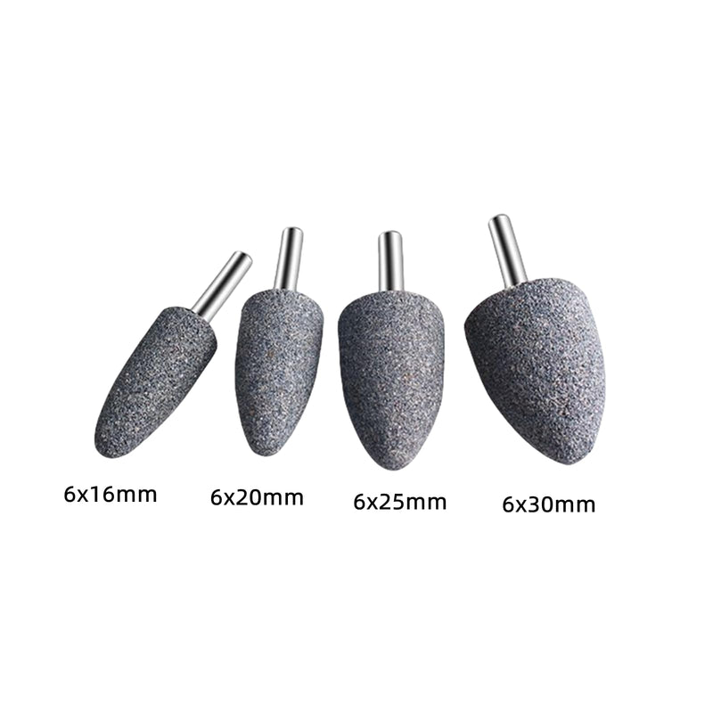 dophee 10Pcs 25mm Cone Shape Aluminum Oxide Mounted Grinding Stones Rotary Grinding Bits with 1/4" Shank for Electric Rotary Tools Drill Grinder