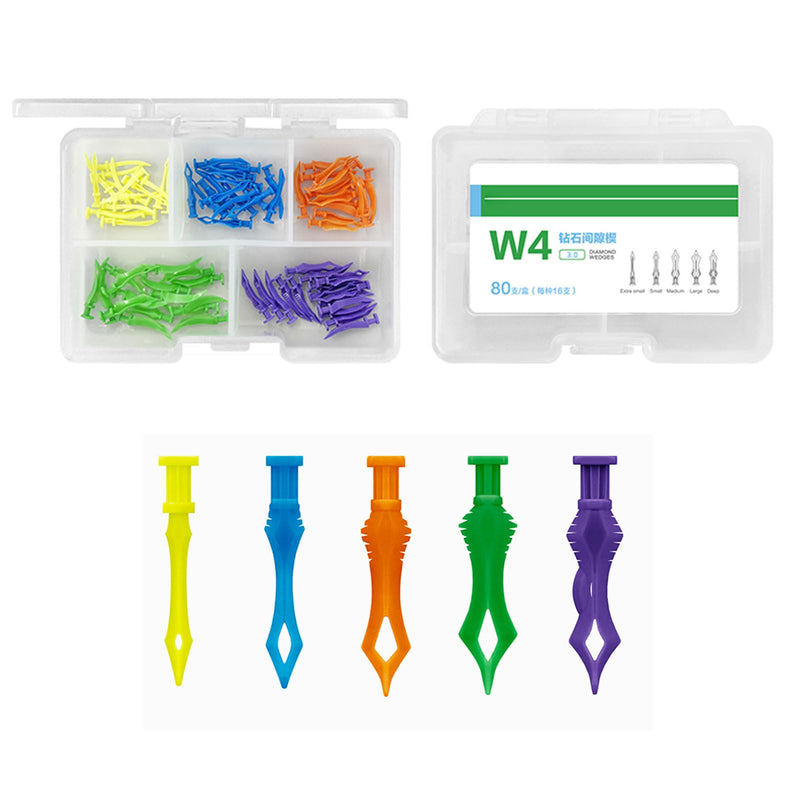 Dental Diamond Wedges, Dental Matrix Wedge Adaptive Teeth Gap Wedge for Dental Tooth Restoration Material. (80PCS) 80PCS