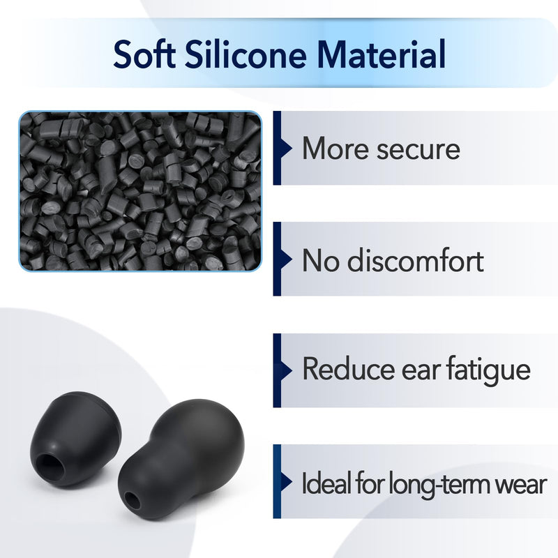 12Pcs Stethoscope Ear Tips Replacement for Littmann, Small/Medium Ear Tips for Littman Compatible with Classic III, Cardiology 3, 4, & IV, Soft-Black Stethoscope Ear Tips for Littmann