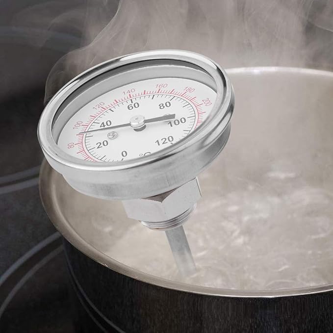 Thermometer, Bimetal Thermometer, Clip-on Thermometer, Pipe Thermometer, 0-120℃, Clip-on Thermometer, Bimetal Stainless Steel, Spring Included, Oven Thermometer for BBQ Pit Cooking, Roasting - NewNest Australia