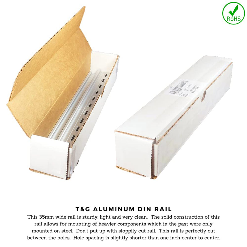 International Connector T&G 5 Pieces DIN Rail Slotted Aluminum RoHS 35mm Wide 7.5mm High (12") 12"