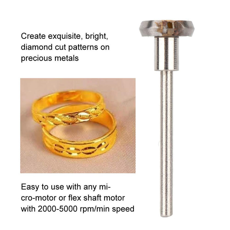SYH&AQYE Diamond Cut Flywheel Shank, 3.5cm/1.4in Diamond Cutting Tool, Durable Jewelry Cutting Engraving Making Accessory for Jewelry Cutting Engraving (120degree) 120degree