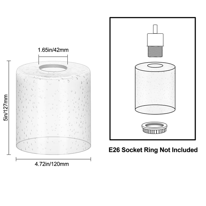 Seeded Glass Shade Cylinder Glass Lamp Shade Replacement Glass Shade