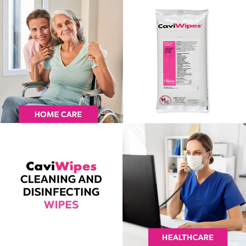 13-1224 CaviWipes Surface Disinfectant Towelette Wipe, 7" Width, 9" Length (Pack of 45)