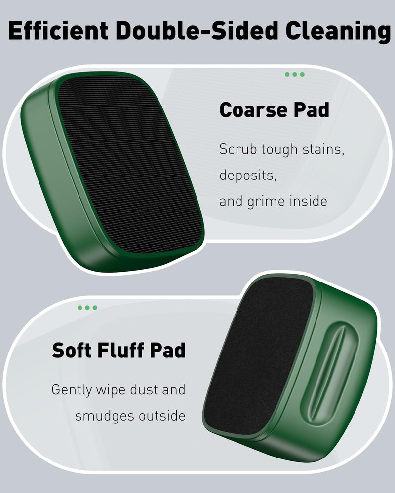 Pawfly Aquarium Magnet Glass Cleaner, Magnetic Fish Tank Cleaner, 1.5" Mini Algae Scrubber for Glass Aquariums, Strong Magnetic Brush Cleaning Tool for Glass Fish Tanks up to 10 Gallons 1.5'' - Classic Green