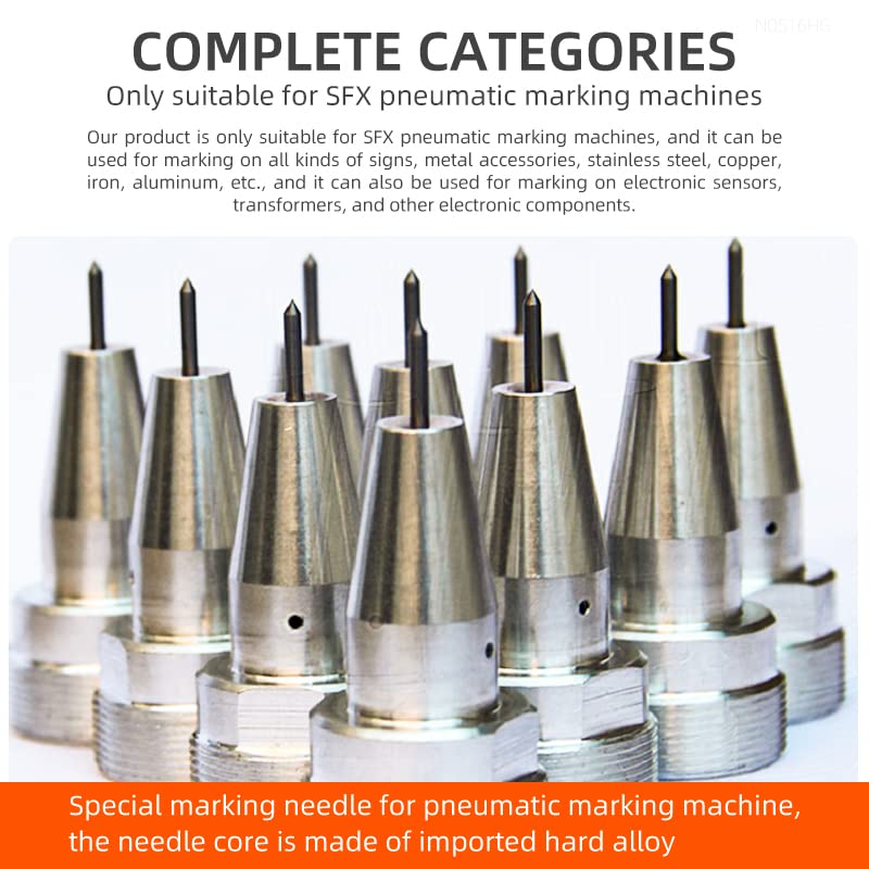 US Stock Zac 3mm Pneumatic Dot Peen Marking Pin with Tailstock Dia.10.7mm /Needle and Needle Sleeve for Pneumatic Dot Pin Engraving Machine Stylus Dot Peen Marking Machine Needle Dot Marking Pin