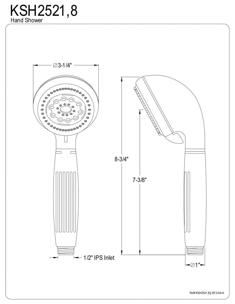 Kingston Brass KSH2528 Designer Trimscape 5-Function Massage Hand Shower, Brushed Nickel