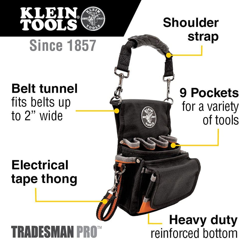 Klein Tools 5242 Tool Pouch and Klein Tools 5705 Powerline Web Work Belt