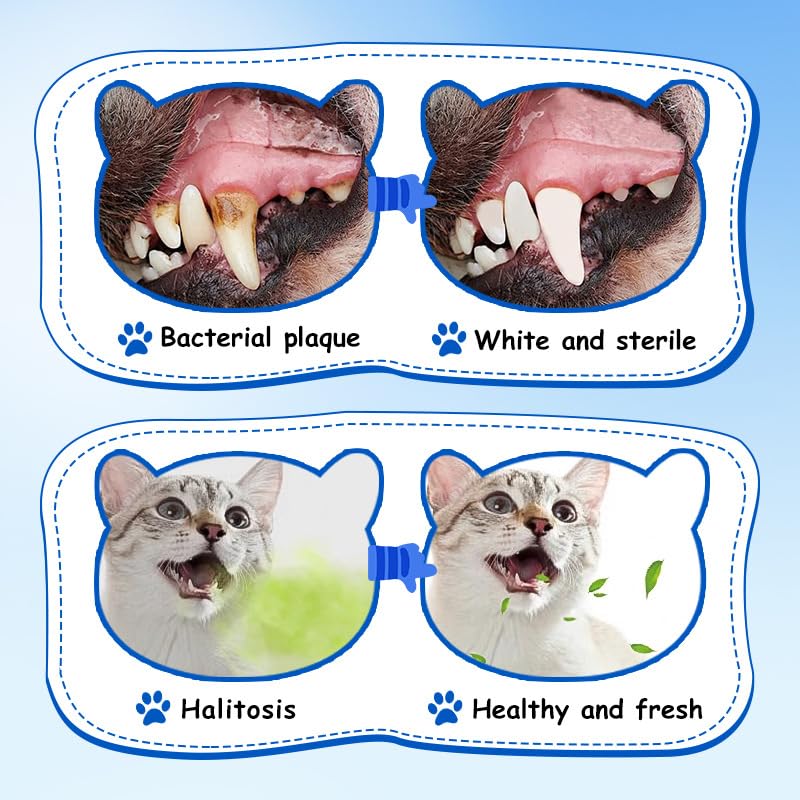 PET Cat Dental Care Spray, Peppermint Freshen Oral Spray, Prevent Bad Breath & Infections, Relieve Gum Redness, Reduce Plaque & Tartar, No Brushing, 3.52 Fl Oz