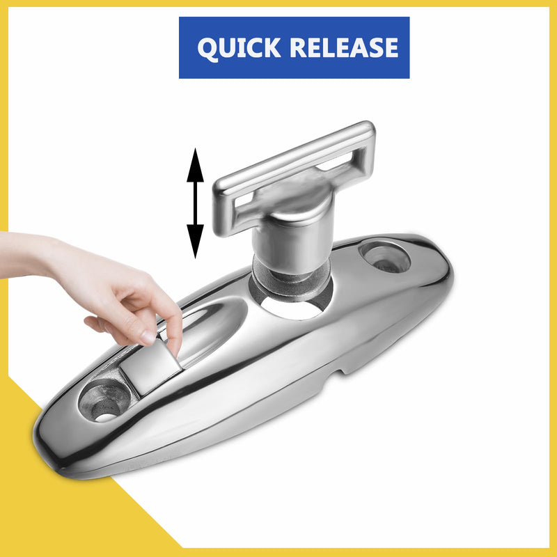Boat Bimini Top Swivel Deck Hinge for Straps, 360 Degree Swivel Quick Release Boat Fender Hanger 316 Stainless Steel, 3.62-inch Length, Include Screws (Pack of 2) 3.62-inch(92 mm)