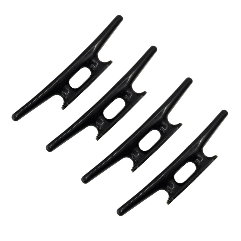 ISURE MARINE 4 Pack Boat Cleat Black Nylon Dock Cleat Kayak Cleat,4/6/8 inch with Fasteners 8 inch