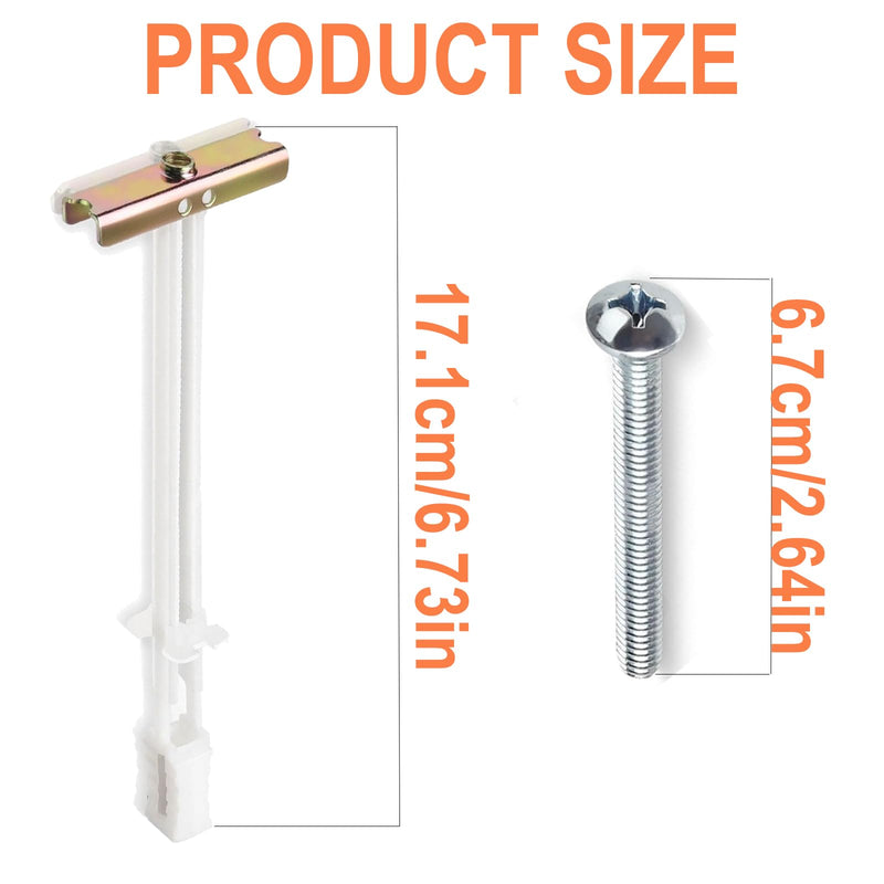 4 Pcs Drywall Anchors with Included Bolts for 1/4-20, Hollow Wall Anchors for Drywall Heavy Duty, Toggle Bolts for Drywall, Holds up to 270lbs Each in 1/2-in Drywall for Hanging TVs, Cabinets, etc. 4