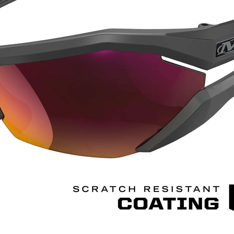 Mechanix Wear: Vision Type-V Safety Glasses with Advanced Anti Fog, Scratch Resistant, Half Framed Protective Eyewear, Lightweight Glasses with Adjustable Arms and Nose (Fire Mirror Lens) Fire Mirror Lens
