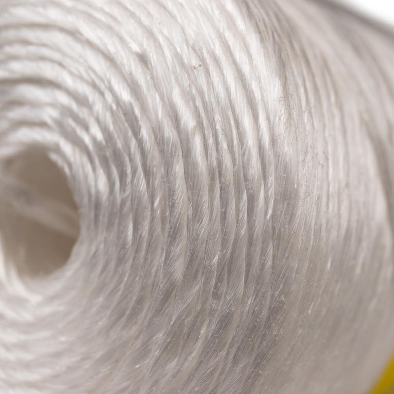 Rope and Cord Polypropylene Twine - Perfect for Outdoor, Gardening, Landscaping, and Shipping - 1000 ft Tube, White